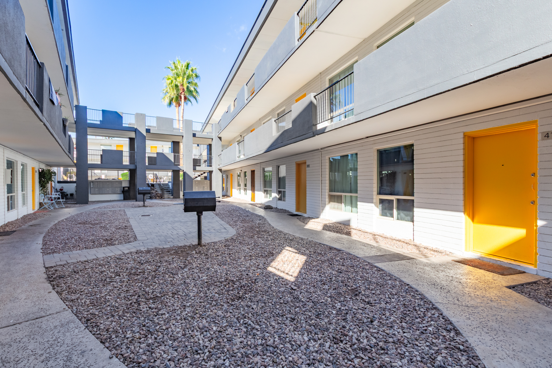 Building exterior at Radius Apartments.